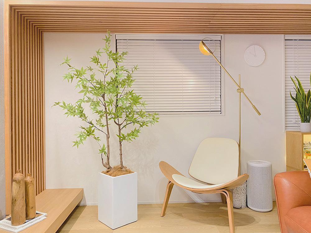 モミジ 紅葉 特大 180cm 人工観葉植物 フェイクグリーン 観葉植物 造花 光触媒 鉢付 軽量セメント ファイバーセメント フェイク グリーン インテリア おしゃれ お祝い 消臭 FS120 送料無料
