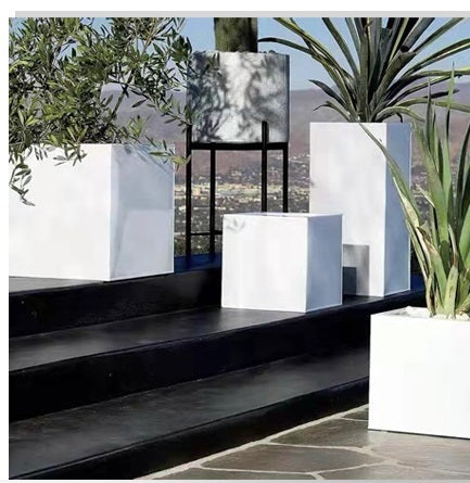 植木鉢 観葉植物鉢 フェイク グリーン鉢 庭木鉢 正方形 軽量セメント ファイバーセメント 大型 インテリア おしゃれ F10 送料無料