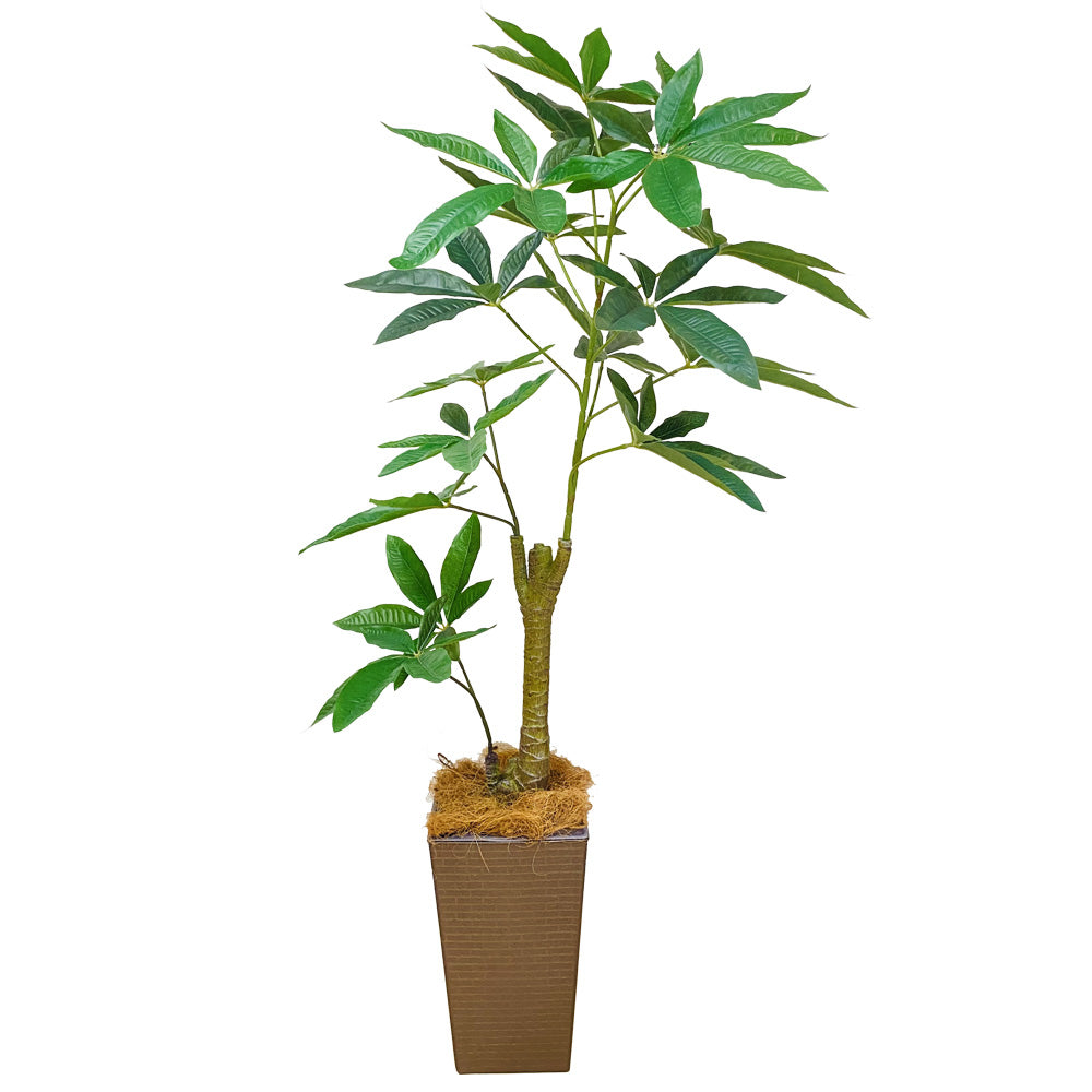 パキラ 110cm 大型 人工観葉植物 フェイクグリーン 観葉植物 造花 光触媒 鉢付 軽量セメント ファイバーセメント フェイク グリーン インテリア おしゃれ お祝い 消臭 FCS70 送料無料