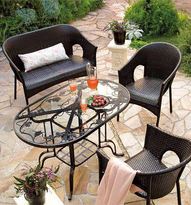 ガーデンチェア 椅子 Chair 手編み高級人工ラタン ウィッカー ガーデンファニチャー 13DN-C 2脚セット 送料無料